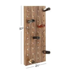 Top 10 ❤️ Brown Wooden Pallet Wall Wine Rack by Ivory and Iris 🎁 -Cheap Ivory and Iris Store D396064S 6