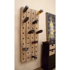 Top 10 ❤️ Brown Wooden Pallet Wall Wine Rack by Ivory and Iris 🎁 -Cheap Ivory and Iris Store D396064S 7