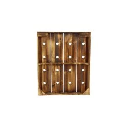 Best Sale 💯 25" Brown Wood Rustic Wine Holder Rack by Ivory and Iris 🎉 -Cheap Ivory and Iris Store D396078S 4