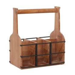 Hot Sale 🤩 15" Brown Wood Farmhouse Wine Rack by Ivory and Iris 😀