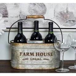Top 10 🧨 13" Gray Metal Farmhouse Wine Holder by Ivory and Iris 🔥 -Cheap Ivory and Iris Store D396094S 10