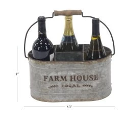 Top 10 🧨 13" Gray Metal Farmhouse Wine Holder by Ivory and Iris 🔥 -Cheap Ivory and Iris Store D396094S 9