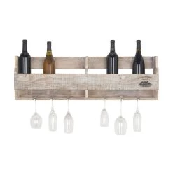 Deals ⭐ 36" Brown Wood Farmhouse Wine Holder by Ivory and Iris 🎁