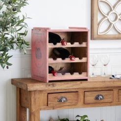 Best Pirce 👏 16" Red Wood Farmhouse Wine Rack by Ivory and Iris 🧨 -Cheap Ivory and Iris Store D396102S 8