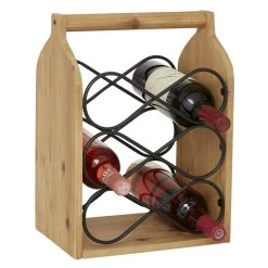 Cheap 👏 15" Brown Wood Rustic Wine Holder by Ivory and Iris 💯