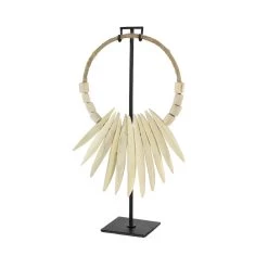 Best deal π₯° 20" White Teak Wood Natural Necklace Sculpture by Ivory and Iris π₯°