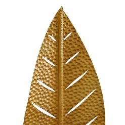Best deal ✔️ Gold Metal Contemporary Leaf Sculpture Set by Ivory and Iris 🥰 -Cheap Ivory and Iris Store D396314S 4