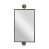 28" Black Wood Industrial Wall Mirror by Ivory and Iris