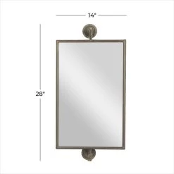 28" Black Wood Industrial Wall Mirror by Ivory and Iris -Cheap Ivory and Iris Store D396324S 7