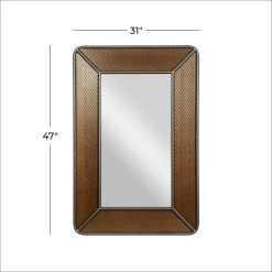 Brand new 🤩 47" Brown Wood Industrial Wall Mirror by Ivory and Iris 🔥 -Cheap Ivory and Iris Store D396328S 7