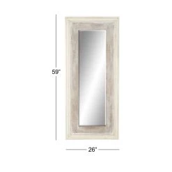 Brand new 🤩 59" White Farmhouse Wood Wall Mirror by Ivory and Iris 💯 -Cheap Ivory and Iris Store D396340S 7