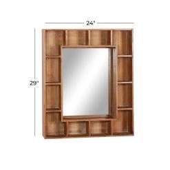 Top 10 🔥 29" Brown Wood Farmhouse Wall Mirror by Ivory and Iris ⭐ -Cheap Ivory and Iris Store D396344S 5
