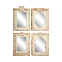 Best reviews of π 25" Brown Wood Vintage Wall Mirror Set by Ivory and Iris π