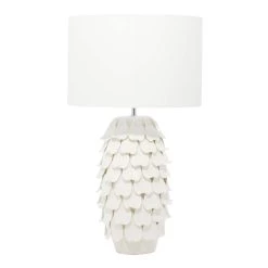 Discount ❤️ 28" White Ceramic Coastal Table Lamp by Ivory and Iris 🔔