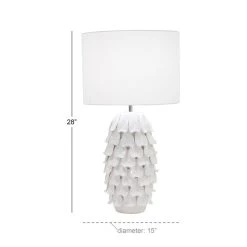Discount ❤️ 28" White Ceramic Coastal Table Lamp by Ivory and Iris 🔔 -Cheap Ivory and Iris Store D399078S 7