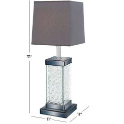 Outlet 😀 31" Gray Glass Glam Table Lamp by Ivory and Iris ✔️ -Cheap Ivory and Iris Store D399082S 8