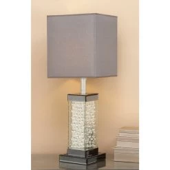 Outlet 😀 31" Gray Glass Glam Table Lamp by Ivory and Iris ✔️ -Cheap Ivory and Iris Store D399082S 9