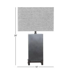 Outlet ❤️ 26" Gray Polystone Modern Table Lamp by Ivory and Iris 💯 -Cheap Ivory and Iris Store D399091S 10
