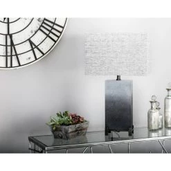 Outlet ❤️ 26" Gray Polystone Modern Table Lamp by Ivory and Iris 💯 -Cheap Ivory and Iris Store D399091S 11