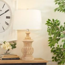 Buy 😍 28" Brown Wood Traditional Table Lamp by Ivory and Iris 😉 -Cheap Ivory and Iris Store D399094S 8