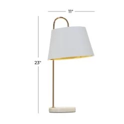 Best deal 🔥 22" White Metal Modern Table Lamp by Ivory and Iris 🎁 -Cheap Ivory and Iris Store D399103S 8