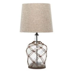 Best Sale 🛒 29" Brown Glass & Iron Coastal Table Lamp by Ivory and Iris 😍