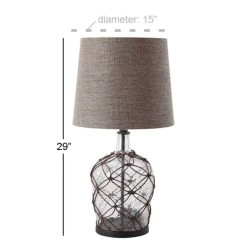 Best Sale 🛒 29" Brown Glass & Iron Coastal Table Lamp by Ivory and Iris 😍 -Cheap Ivory and Iris Store D399106S 8