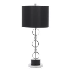 Promo ✔️ Black Polystone Contemporary Accent Lamp, 13" x 13" x 30" by Ivory and Iris 🥰