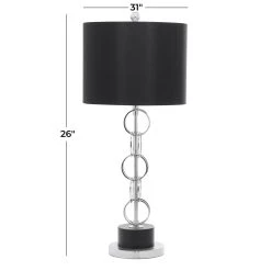 Promo ✔️ Black Polystone Contemporary Accent Lamp, 13" x 13" x 30" by Ivory and Iris 🥰 -Cheap Ivory and Iris Store D399109S 5