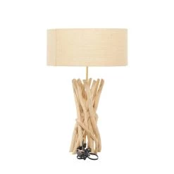 Buy 🛒 24" Natural Beige Wood Rustic Table Lamp by Ivory and Iris 🤩 -Cheap Ivory and Iris Store D399110S 7