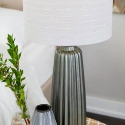 Outlet ⌛ 24" Gray Ceramic Traditional Table Lamp by Ivory and Iris 🥰 -Cheap Ivory and Iris Store D399113S 3
