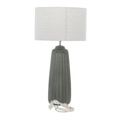 Outlet ⌛ 24" Gray Ceramic Traditional Table Lamp by Ivory and Iris 🥰 -Cheap Ivory and Iris Store D399113S 8