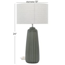 Outlet ⌛ 24" Gray Ceramic Traditional Table Lamp by Ivory and Iris 🥰 -Cheap Ivory and Iris Store D399113S 9
