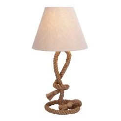 Deals 😀 Brown Jute Rope and Iron Rustic Table Lamp, 29" x 15" x 15" by Ivory and Iris 😍