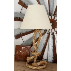 Deals 😀 Brown Jute Rope and Iron Rustic Table Lamp, 29" x 15" x 15" by Ivory and Iris 😍 -Cheap Ivory and Iris Store D399120S 9