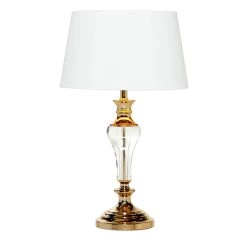 Deals 🛒 Gold Glass Glam Table Lamp, 27" x 15" x 15" by Ivory and Iris 💯