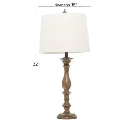 Flash Sale ⌛ Set of 2 Brown Polystone Traditional Table Lamp, 32" by Ivory and Iris ⌛ -Cheap Ivory and Iris Store D399126S 10