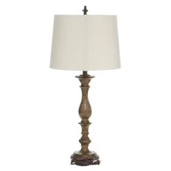 Flash Sale ⌛ Set of 2 Brown Polystone Traditional Table Lamp, 32" by Ivory and Iris ⌛ -Cheap Ivory and Iris Store D399126S 9