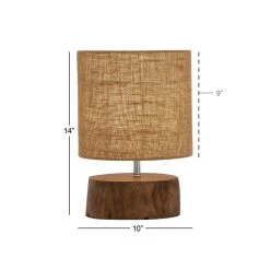 Buy 🤩 Brown Wood Rustic Table Lamp, 14" x 10" x 10" by Ivory and Iris 🎉 -Cheap Ivory and Iris Store D399127S 7