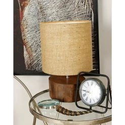 Buy 🤩 Brown Wood Rustic Table Lamp, 14" x 10" x 10" by Ivory and Iris 🎉 -Cheap Ivory and Iris Store D399127S 9