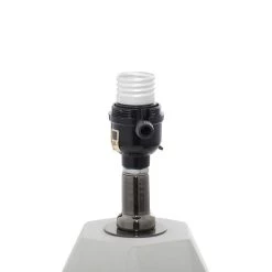 Hot Sale 🔔 Light Grey Ceramic Modern Table Lamp, 22" x 14" x 14" by Ivory and Iris 😉 -Cheap Ivory and Iris Store D399128S 6 1