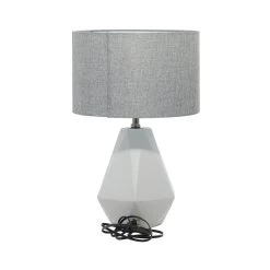 Hot Sale 🔔 Light Grey Ceramic Modern Table Lamp, 22" x 14" x 14" by Ivory and Iris 😉 -Cheap Ivory and Iris Store D399128S 7 1