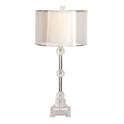 Budget 😀 Silver Metal Glam Table Lamp, 30" x 14" x 14" by Ivory and Iris 👏