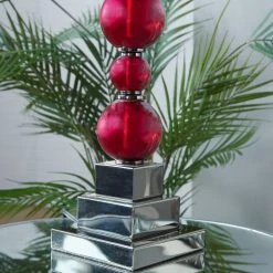 Wholesale 🤩 Set of 2 Red Glass Glam Table Lamp, 24" by Ivory and Iris 🎁 -Cheap Ivory and Iris Store D399133S 4