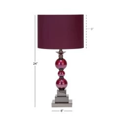 Wholesale 🤩 Set of 2 Red Glass Glam Table Lamp, 24" by Ivory and Iris 🎁 -Cheap Ivory and Iris Store D399133S 6