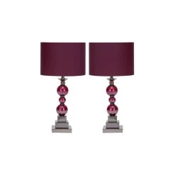 Wholesale 🤩 Set of 2 Red Glass Glam Table Lamp, 24" by Ivory and Iris 🎁 -Cheap Ivory and Iris Store D399133S 8