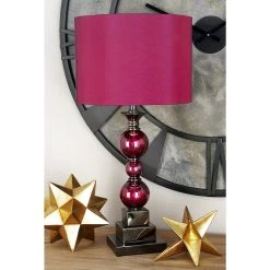 Wholesale 🤩 Set of 2 Red Glass Glam Table Lamp, 24" by Ivory and Iris 🎁 -Cheap Ivory and Iris Store D399133S 9