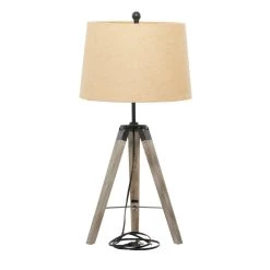 Best deal 😍 Set of 2 Brown Wood Rustic Table Lamp, 31" by Ivory and Iris 🥰 -Cheap Ivory and Iris Store D399137S 7