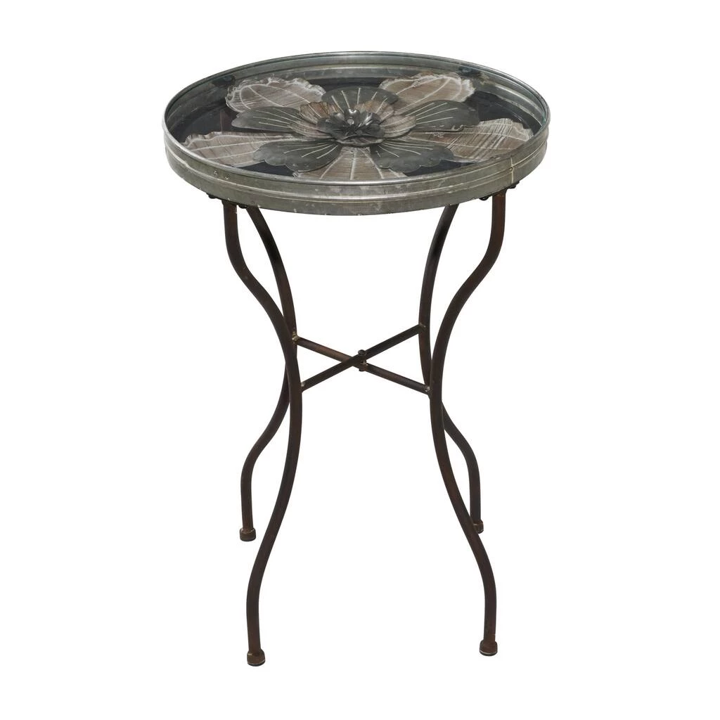 Coupon 𧨠24" Silver Metal Flower Top End Table by Ivory and Iris π 2 Coupon 𧨠24" Silver Metal Flower Top End Table by Ivory and Iris π - Image 2