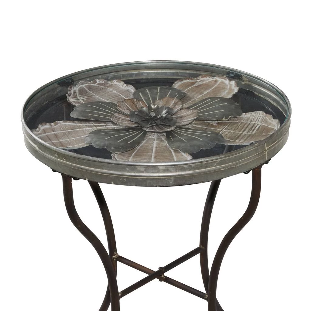 Coupon 𧨠24" Silver Metal Flower Top End Table by Ivory and Iris π 3 Coupon 𧨠24" Silver Metal Flower Top End Table by Ivory and Iris π - Image 3